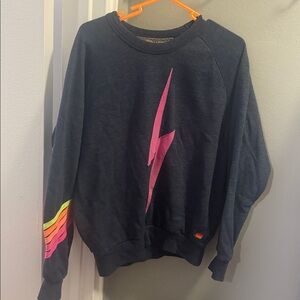 Aviator Nation Bolt crew sweatshirt in graysh blue